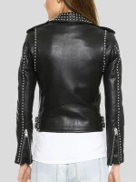 Womens Biker Studded Leather Jacket