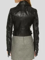 Womens Black Cropped Leather Jacket