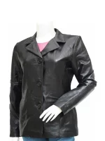 Women’s Casual Black Leather Blazer