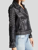 Womens Black Studded Leather Jacket