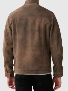 Mens Brown Suede Biker Jacket