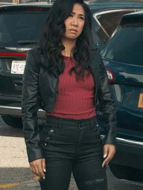 The Equalizer S03 Liza Lapira Cropped Leather Jacket