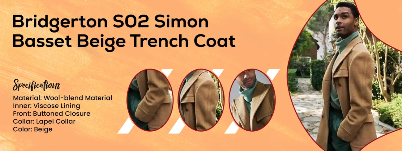 Bridgerton S02 Simon Basset Beige Trench Coat