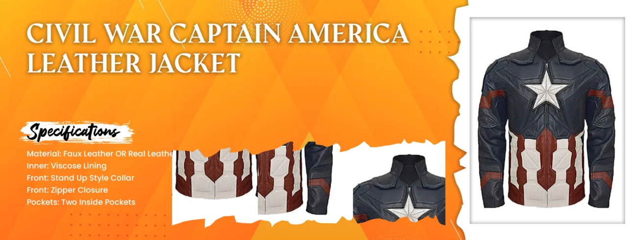 Civil War Captain America Leather Jacket