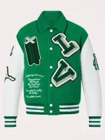 Mens Louis Vuitton Green Varsity Jacket