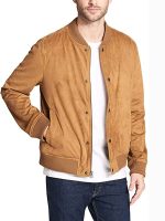 Men’s Suede Leather Baseball Jacket