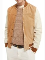 Men’s Colorblock Suede Varsity Jacket