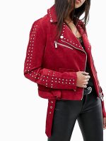 Women’s Studded Suede Leather Jacket