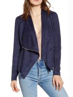 Women’s Drape Front Faux Suede Jacket