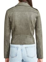 Women’s Grey Faux Suede Moto Jacket