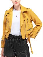 Women’s Yellow Suede Leather Jacket