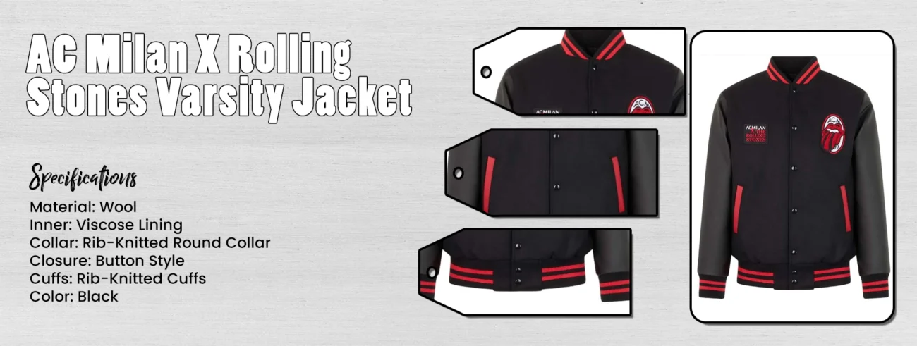 AC Milan X Rolling Stones Varsity Jacket