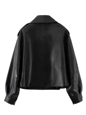 Women’s Oversized Black Leather jacket