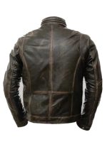 Cafe Racer Distressed Brown Leather Jacket