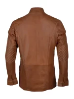 Four Pockets Men Brown Leather Jacket