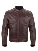 Mens Brown Leather Motorcycle Jacket