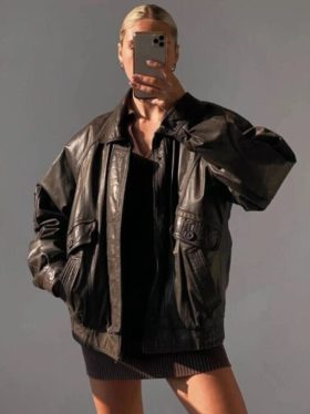 Women’s 90’s Oversize Leather Jacket