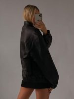 Women’s Black Bomber Oversize Jacket