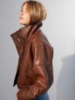 Women’s Brown Bomber 90’s Oversize Jacket