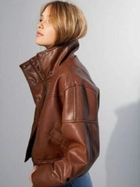 Women’s Brown Bomber 90’s Oversize Jacket