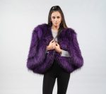 Fox Fur Purple Cape For Women