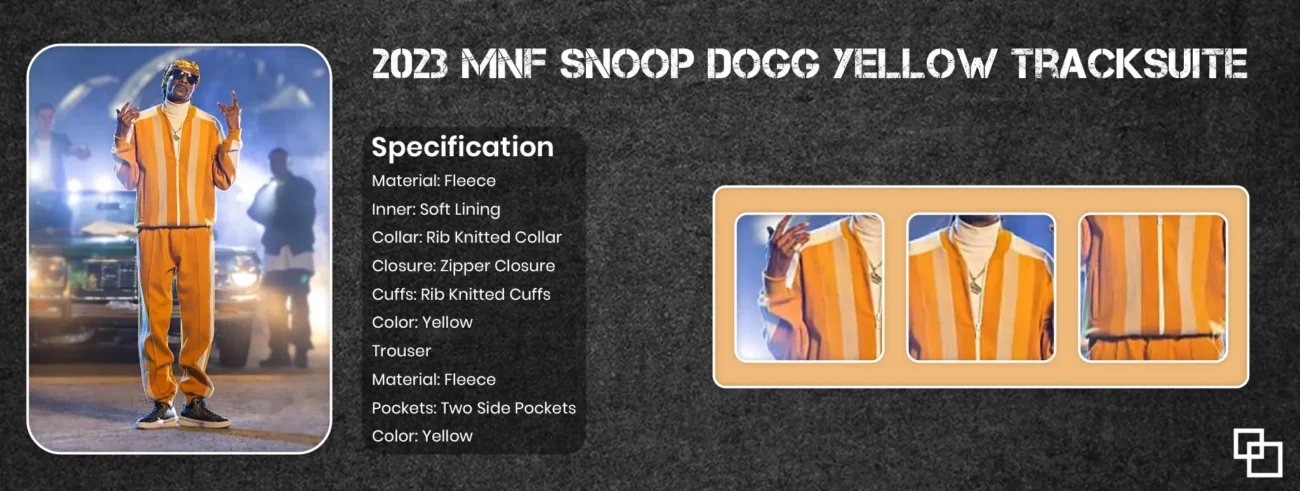 2023 Mnf Snoop Dogg Yellow Tracksuite