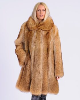 Annaya Gold Raccoon Fur Coat For Women