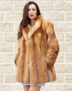 Red Fox Fur Stroller Coat Women