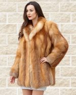 Red Fox Fur Stroller Coat Women