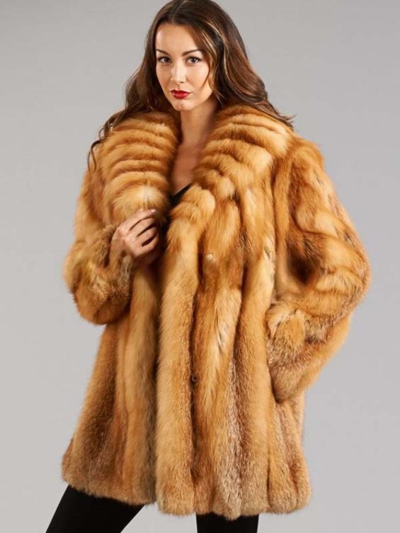 Vanessa Red Fox Fur Stroller For Women